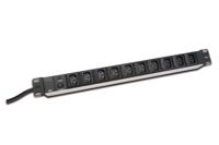 Digitus DN-95404 19 inch Stekkerdoos voor patchkast 1 HE Apparaatcontactdoos C13 10A Zwart - thumbnail
