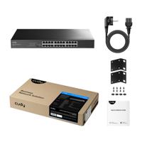 Cudy 24 Poort Gigabit Ethernet Schakelaar Desktop/Rackmount Plug & Play Afgeschermde Poorten Stevige Metalen Fanless Stille Verkeer Optimalisatie 19 Inch GS1024L - thumbnail