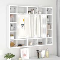 Spiegelkast met LED-verlichting 91x15x76,5 cm wit - thumbnail