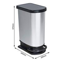 Rotho paso pedaalemmer 50l zilver/metallic - thumbnail