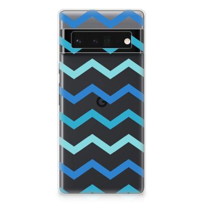 Google Pixel 6 Pro | TPU bumper | Zigzag Blauw