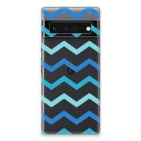 Google Pixel 6 Pro | TPU bumper | Zigzag Blauw - thumbnail