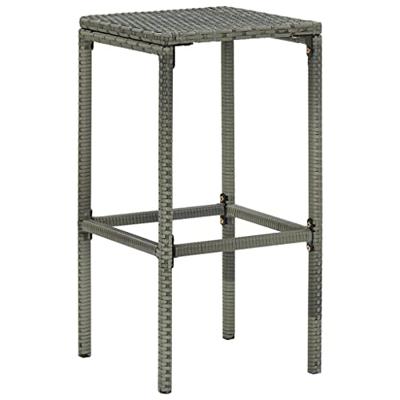 Barkrukken met kussens 2 st poly rattan grijs