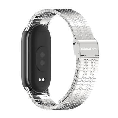 By Qubix - Stalen RVS band - Zilver - Compatible met Xiaomi Smart Band 8 & 9 - Compatible Xiaomi bandje