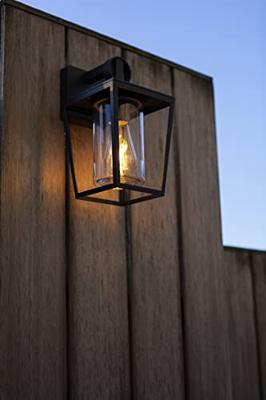 Buitenlamp voordeur e27 glas metaal &apos;West&apos; vierkant ontwerp 28 cm