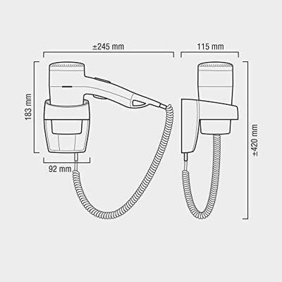 Valera Premium 1600 Super 533.05/038A Haardroger met wandhouder Wit