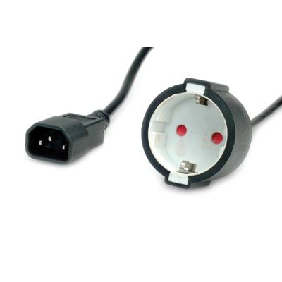 VALUE stroomkabel, C14 connector naar CEE7/3 female, max 10A (2300W), for UPS only, zwart, 0,3 m VALUE stroomkabel, C14 connector naar CEE7/3 female, max 10A (2300W), for UPS only, zwart, 0,3 m
