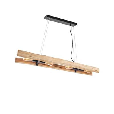 LABEL51 Hanglamp 'Woody' Hout, 4-lamps