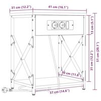 Nachtkastje 2 pcs Gerookt eiken 41 x 31 x 51 cm Bewerkt hout - thumbnail