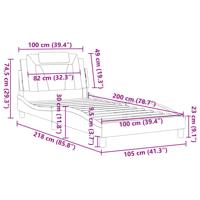 Bedframe met hoofdbord kunstleer bruin 100x200 cm - thumbnail