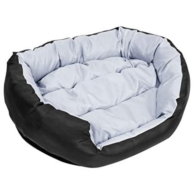 VidaXL Hondenkussen omkeerbaar en wasbaar 85x70x20 cm grijs en zwart