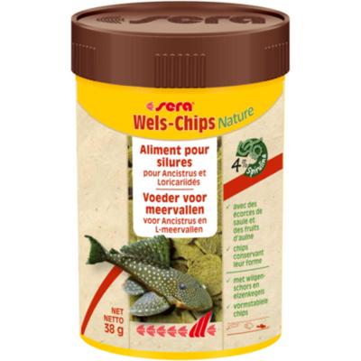 Sera Wels-Chips Nature 100ml - Vezelrijke Voer voor Ancistrus & L-Meervallen Sera Wels-Chips Nature 100ml - Vezelrijke Voer voor Ancistrus & L-Meervallen