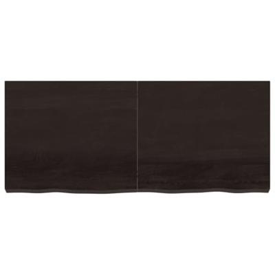 VidaXL Wastafelblad 140x60x(2-6) cm behandeld massief hout donkerbruin