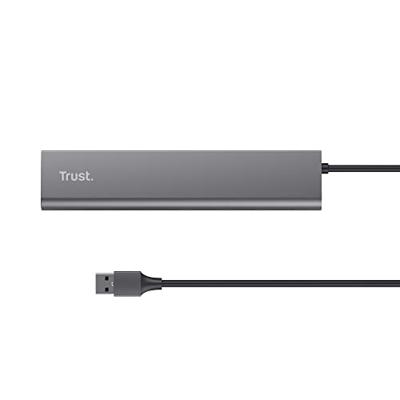 USB-HUB Trust 24967 HALYX 7C Grijs