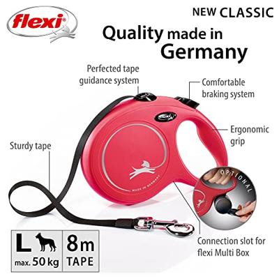 Flexi rollijn classic tape L rood 8 meter - thumbnail