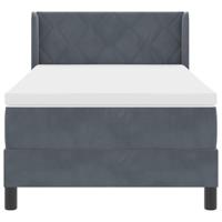 Boxspringbed met Matras Zwart 100x200 cm Fluweel Donkergrijs - thumbnail