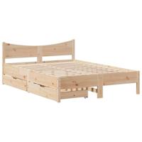 Bedframe met lades massief grenenhout 160x200 cm - thumbnail