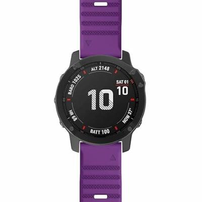 By Qubix - Siliconen bandje - Paars - Compatible met Garmin Tactix 8-51mm - Compatible Garmin bandje