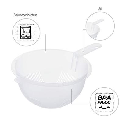 Rotho keukenzeef RONDO met transparant handvat