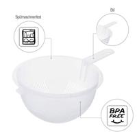 Rotho keukenzeef RONDO met transparant handvat - thumbnail