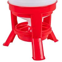 Pluimvee voertoren 40 liter rood hopper op pootjes - thumbnail