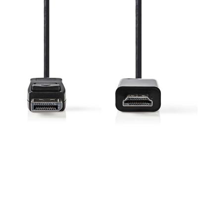 DisplayPort - HDMI-kabel | DisplayPort male - HDMI-connector | 2,0 m | Zwart