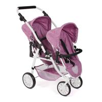 Tweeling Poppenwagen Vario - Pink Jeans - thumbnail