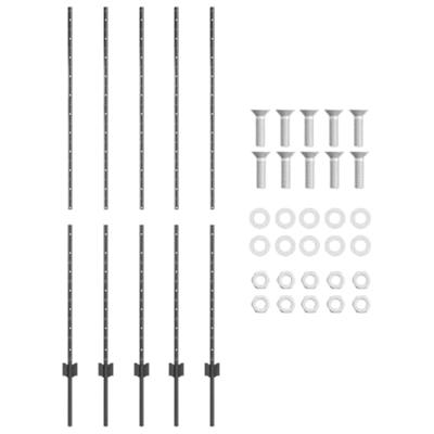 VidaXL Afrasteringspaal 5 pcs grijs 160 cm staal VidaXL Afrasteringspaal 5 pcs grijs 160 cm staal