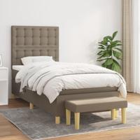 Boxspring met matras stof taupe 90x190 cm - thumbnail