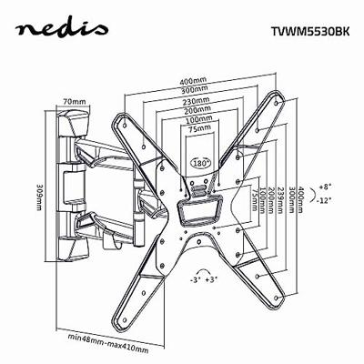 Nedis Draai- en Kantelbare TV-Muurbeugel | 23-55 " | Zwart | 1 stuks - TVWM5530BK TVWM5530BK