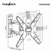 Nedis Draai- en Kantelbare TV-Muurbeugel | 23-55 " | Zwart | 1 stuks - TVWM5530BK TVWM5530BK - thumbnail