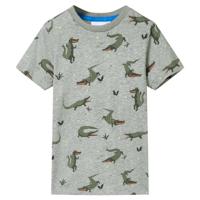 Kindershirt 128 gemleerd lichtkaki - thumbnail