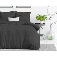 Dreamhouse - Stone Washed dekbedovertrek 100% Katoen - Antraciet - 200 x 220 - thumbnail