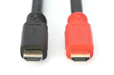 Digitus DB-330118-100-S HDMI-kabel HDMI Aansluitkabel HDMI-A-stekker 10 m Zwart 4K UHD, Afgeschermd (dubbel), Afscherming gevlochten, Afscherming totaal,