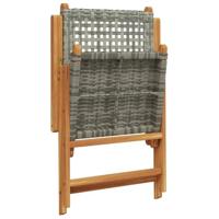 Tuinstoelen 6 st verstelbaar poly rattan en massief hout grijs - thumbnail