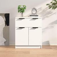 Dressoir 60x30x70 cm bewerkt hout wit - thumbnail