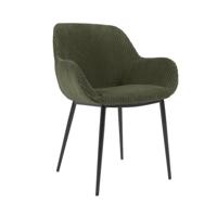 Kave Home Eetkamerstoel 'Konna' Rib, kleur Donkergroen - thumbnail