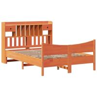 Bedframe zonder matras massief grenenhout wasbruin 150x200 cm - thumbnail
