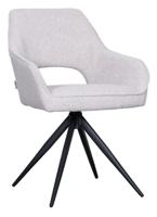 LABEL51 Eetkamerstoel Finley - Naturel - Boucle - Black Frame - thumbnail