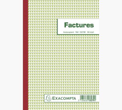 Exacompta facturen, ft 21 x 14,8 cm, tripli, franstalig