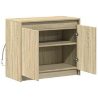 Dressoir met LED 72x34x61 cm bewerkt hout sonoma eikenkleurig - thumbnail