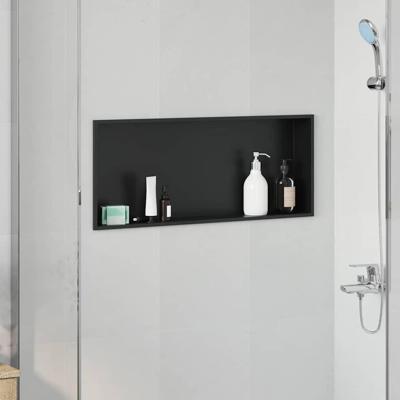 Douche Niche Zwart 75 x 30 x 9.5 cm Roestvrij staal