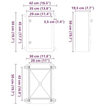 VidaXL Bedieningskast grijs 47 x 20 x 60 cm abs kunststof