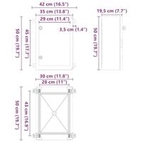 VidaXL Bedieningskast grijs 47 x 20 x 60 cm abs kunststof - thumbnail