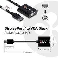 club3D CAC-2013 DisplayPort / VGA Adapter [1x DisplayPort stekker - 1x VGA-bus] Zwart - thumbnail