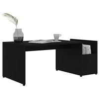 Salontafel 90x45x35 cm bewerkt hout zwart - thumbnail
