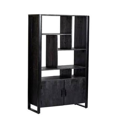 Livingfurn Wandkast 'Norris' Mangohout en staal, 180 x 110cm