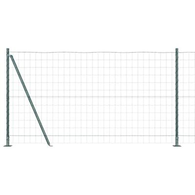 VidaXL Hek met paal groen 1,2 x 10 m staal en pvc