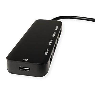 VALUE USB 3.2 Gen 1 hub, 4-poorts, type C aansluitkabel, met 1 PD poort