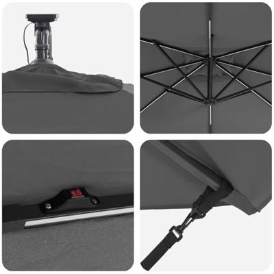 Cantilever Banana Parasol Antraciet 249 x 249 x 250 cm